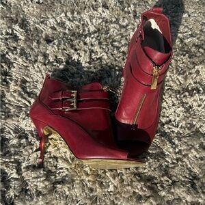 Michael Kors Elegant Red Ankle Boots